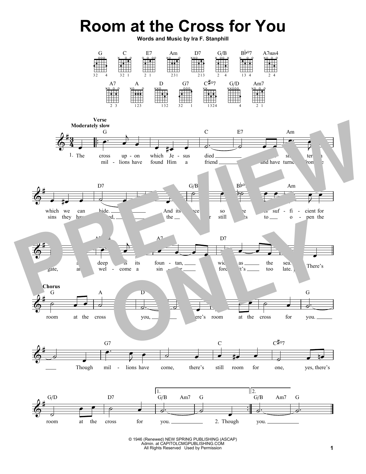 Room At The Cross For You (Easy Guitar) von Ira F. Stanphill