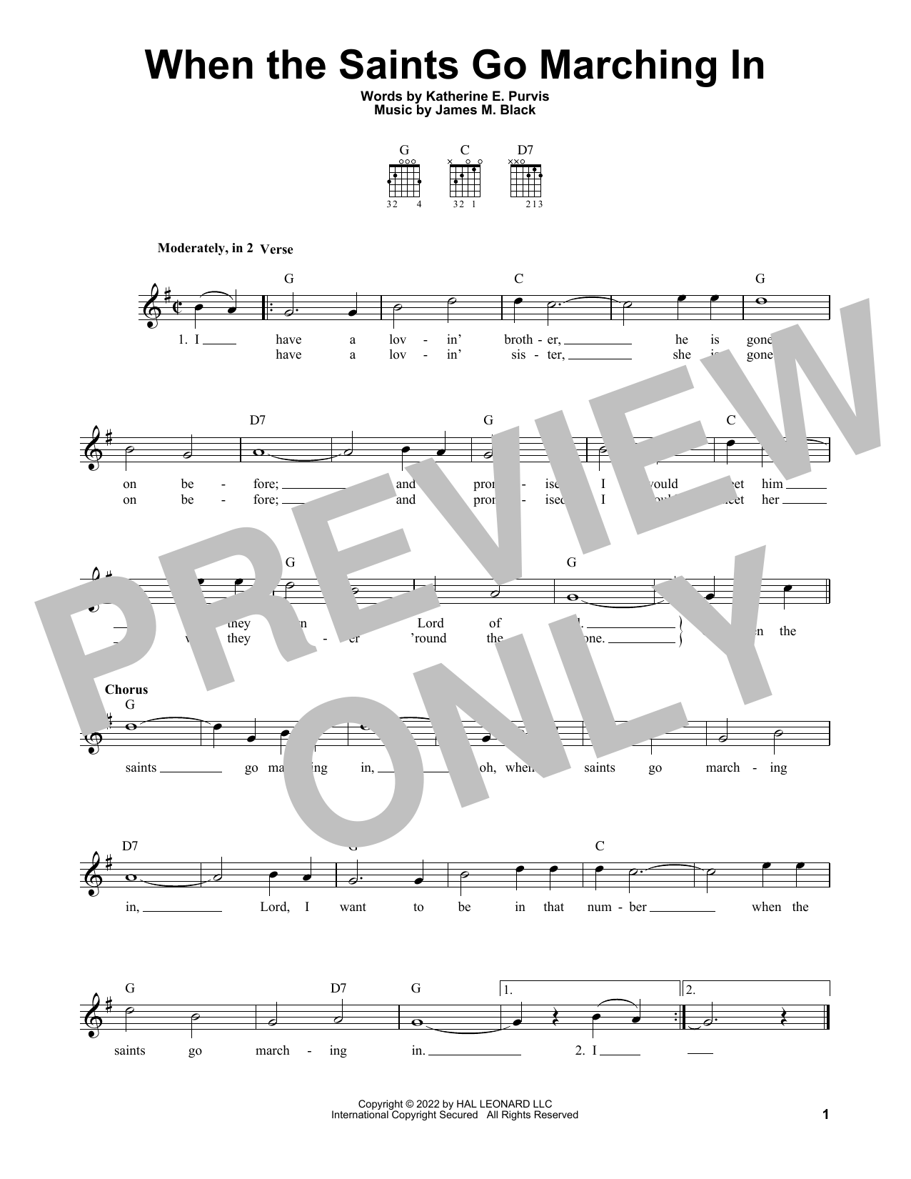 When The Saints Go Marching In (Easy Guitar) von James M. Black