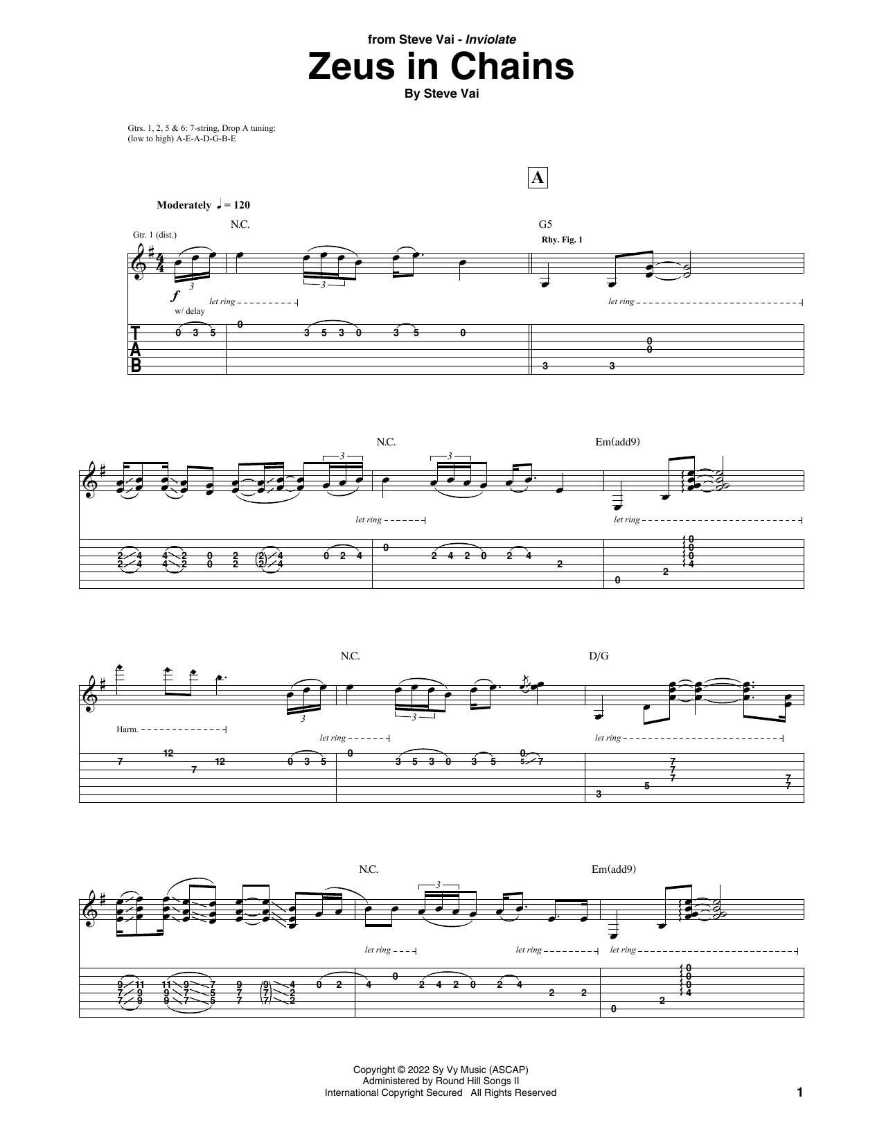 Zeus In Chains (Guitar Tab) von Steve Vai