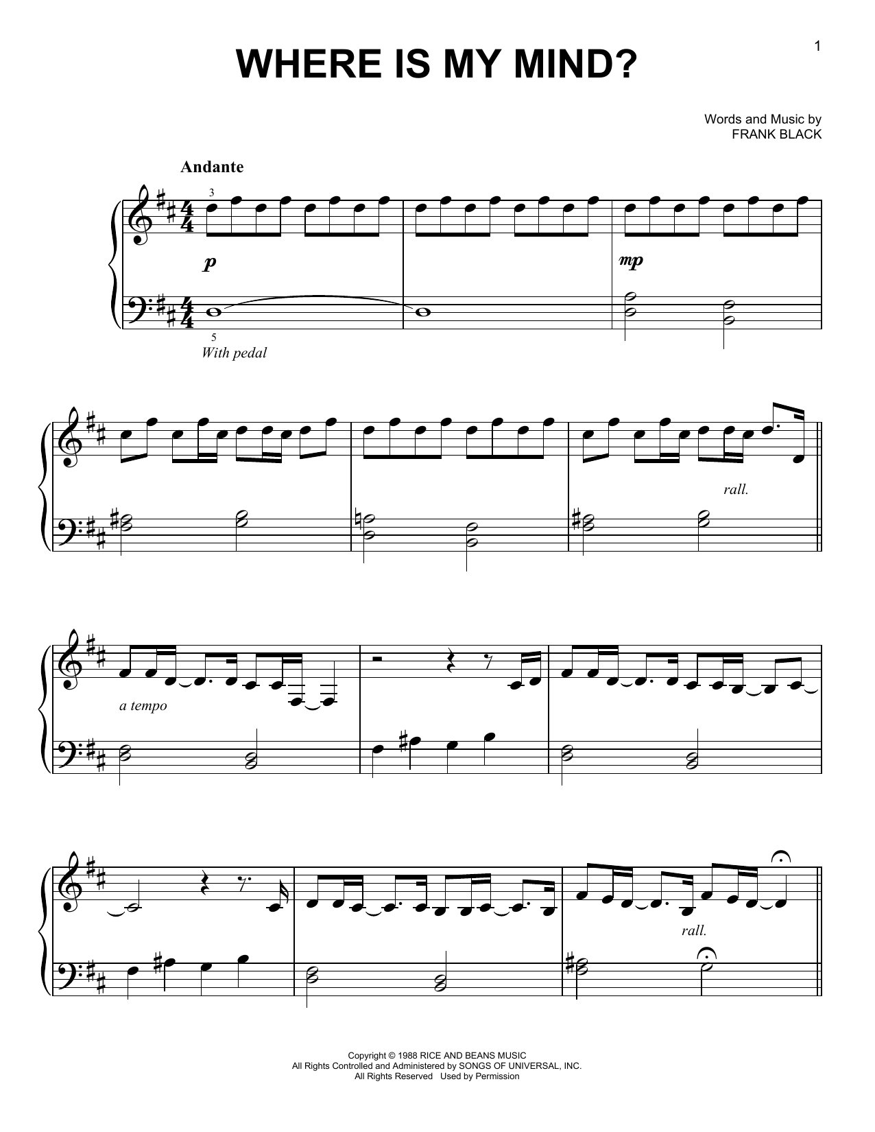 Where Is My Mind? (Easy Piano) von Maxence Cyrin