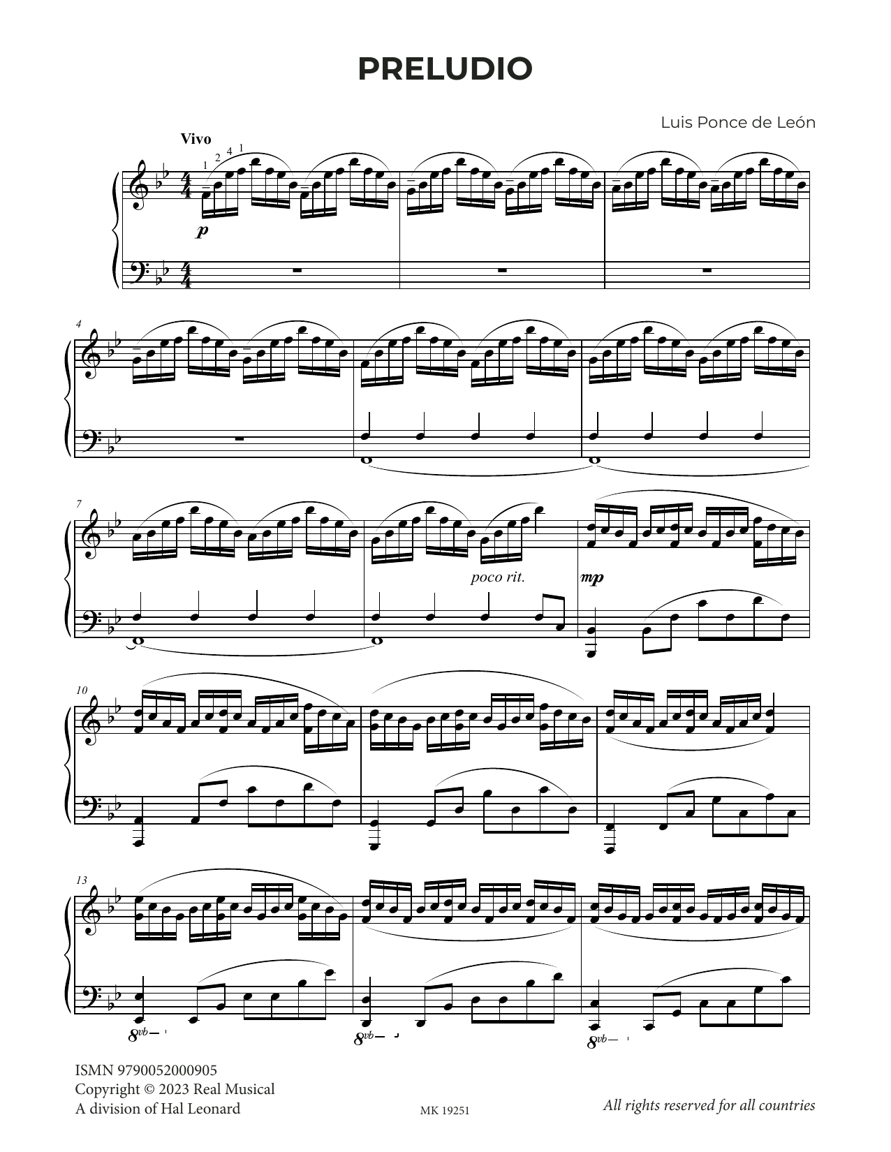 Preludio (Piano Solo) von Luis Ponce de Len