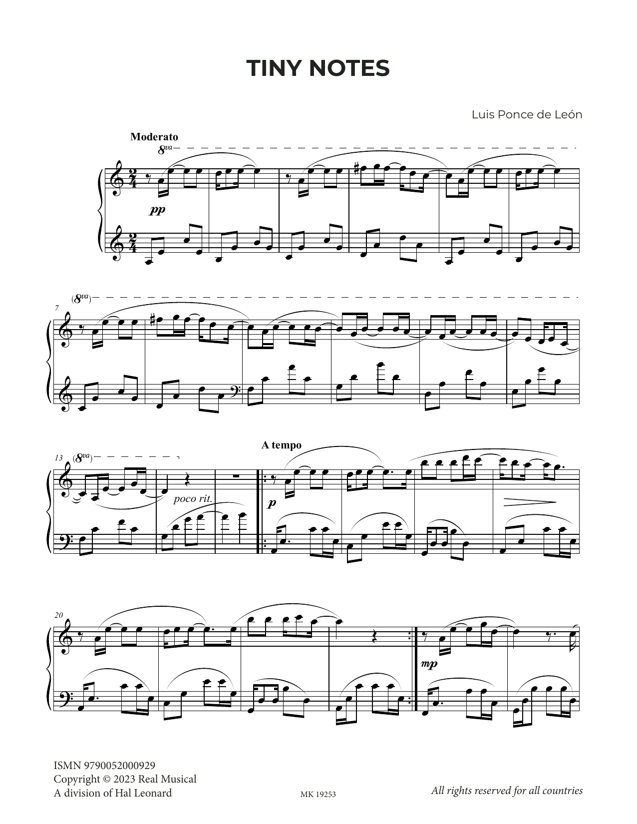 Tiny Notes (Piano Solo) von Luis Ponce de Len