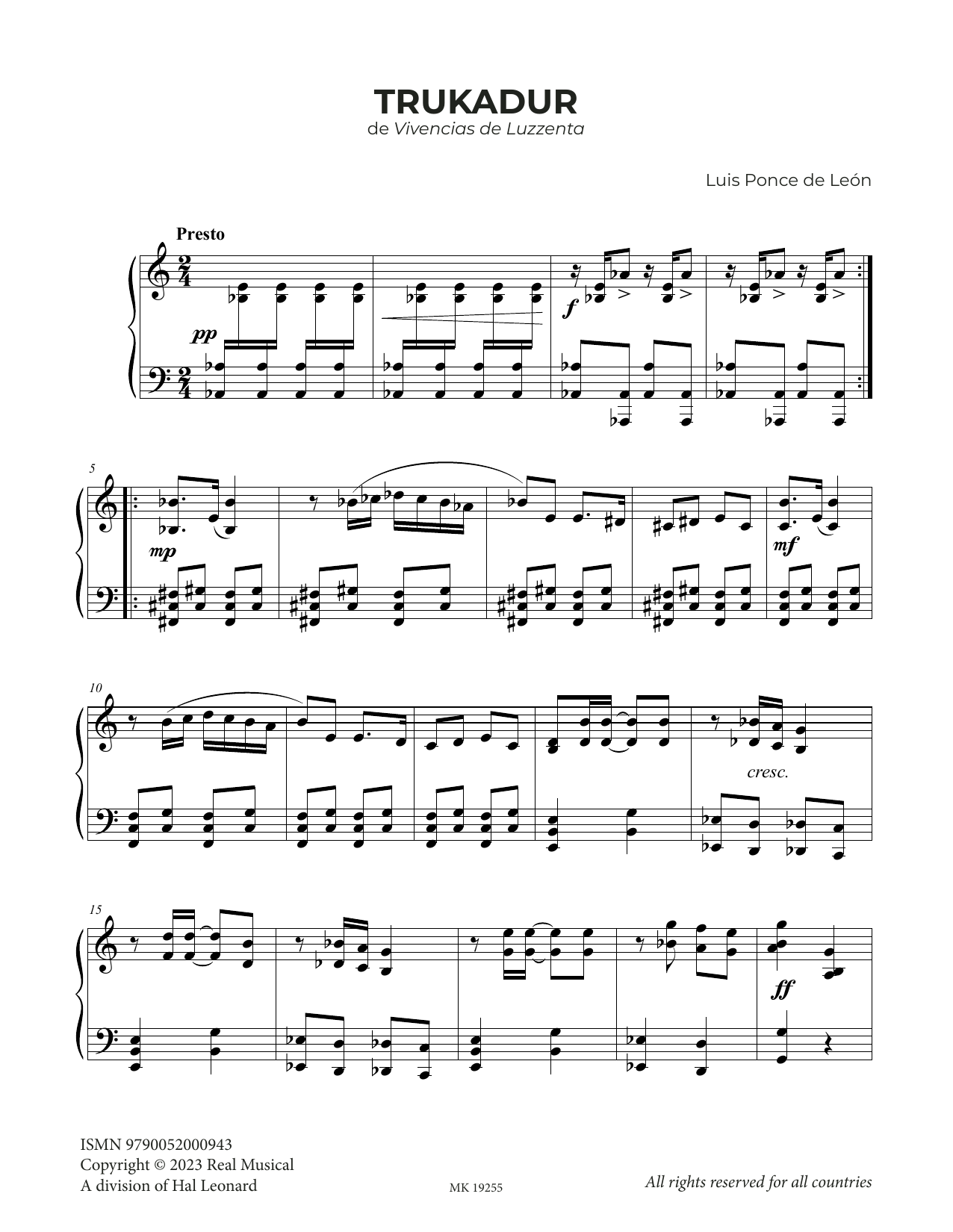 Trukadur (Piano Solo) von Luis Ponce de Len