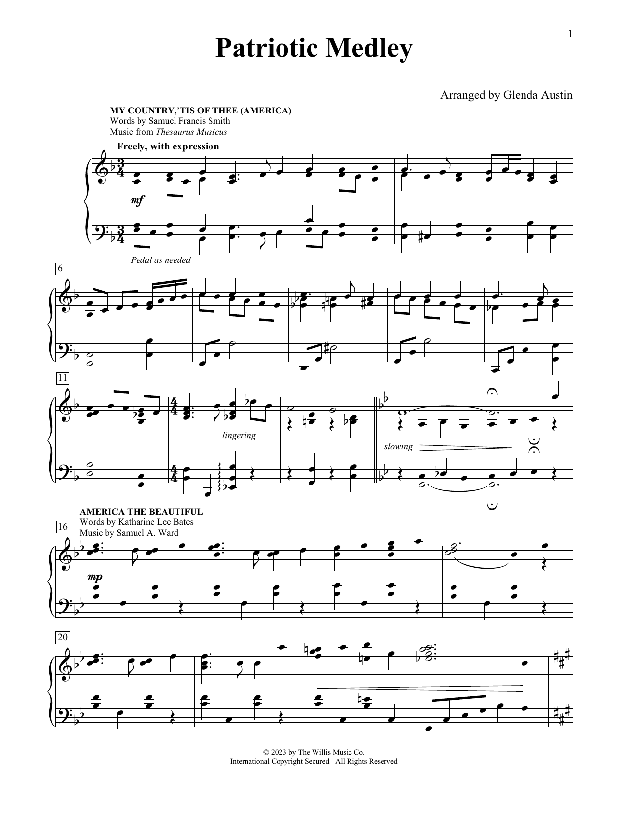 Patriotic Medley (Educational Piano) von Glenda Austin