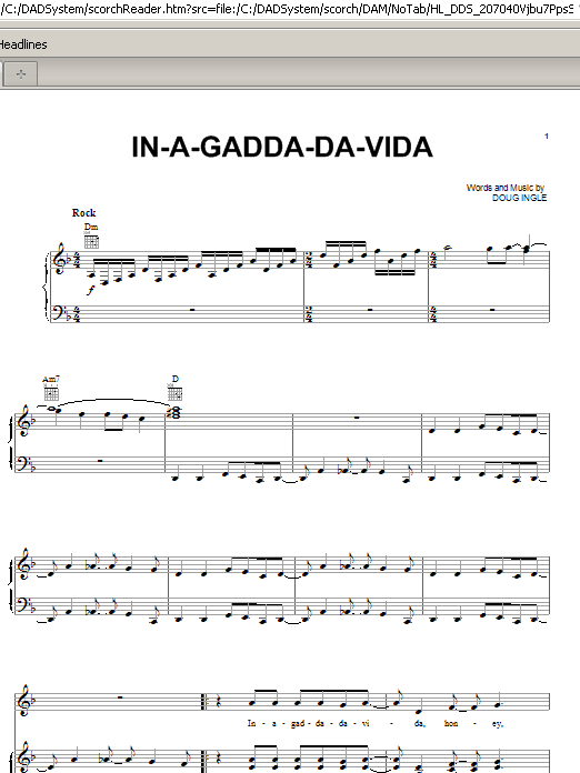 In-A-Gadda-Da-Vida (Piano, Vocal & Guitar Chords (Right-Hand Melody)) von Iron Butterfly