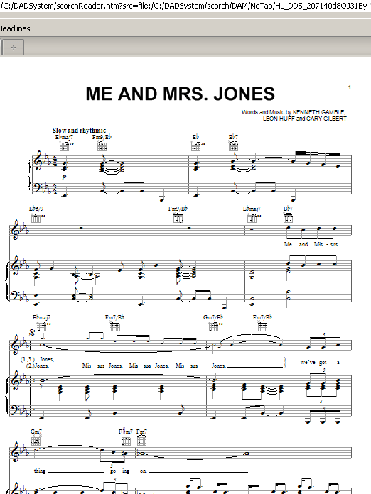 Me And Mrs. Jones (Piano, Vocal & Guitar Chords (Right-Hand Melody)) von Michael Buble