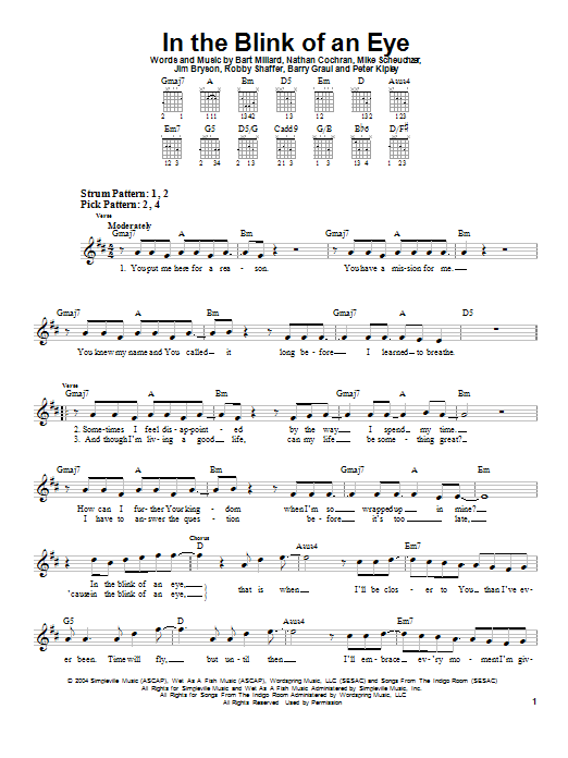 In The Blink Of An Eye (Easy Guitar) von MercyMe