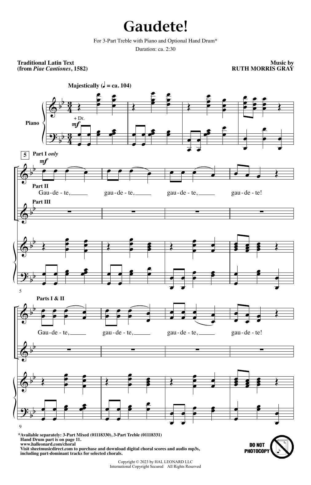 Gaudete! (3-Part Treble Choir) von Ruth Morris Gray