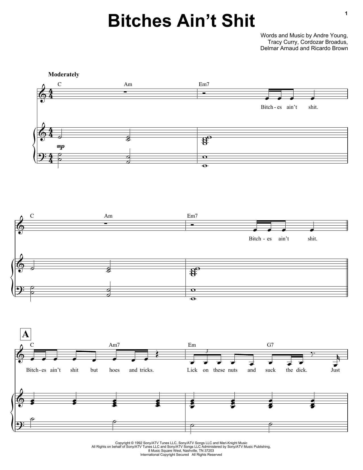 Bitches Ain't Shit (Keyboard Transcription) von Ben Folds