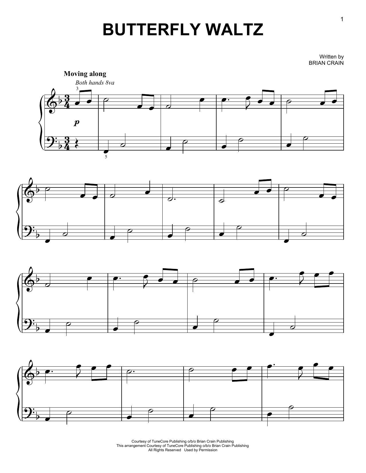 Butterfly Waltz (Easy Piano) von Brian Crain