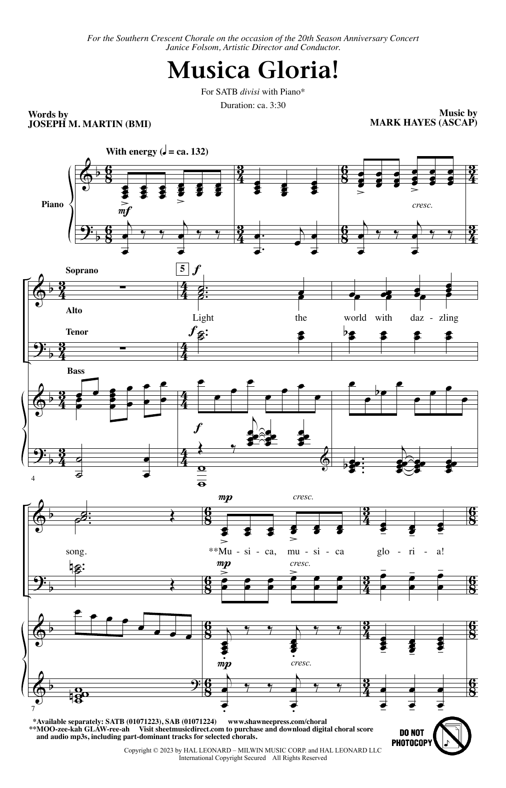 Musica Gloria! (Choir) von Joseph M. Martin and Mark Hayes