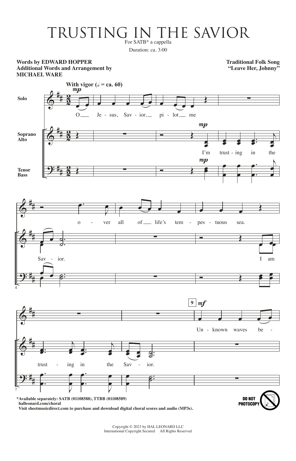 Trusting In The Savior (SATB Choir) von Michael Ware