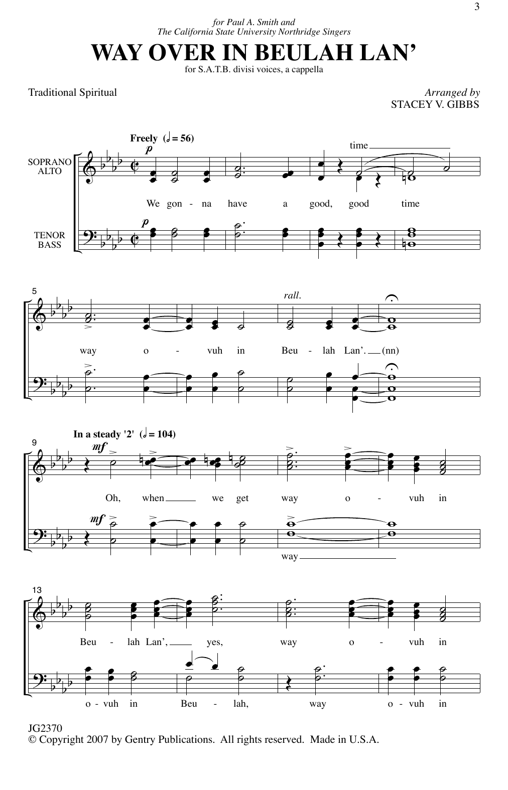 Way Over In Beulah Lan' (Choir) von Stacey V. Gibbs