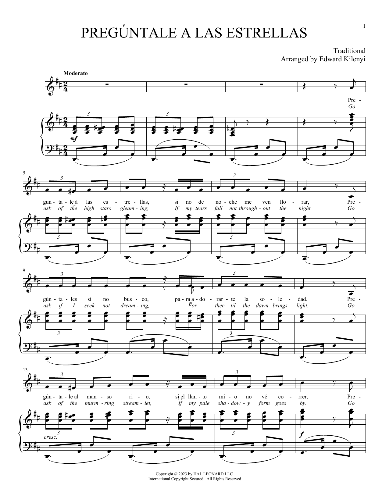 Pregntale a las Estrellas (Piano & Vocal) von Traditional
