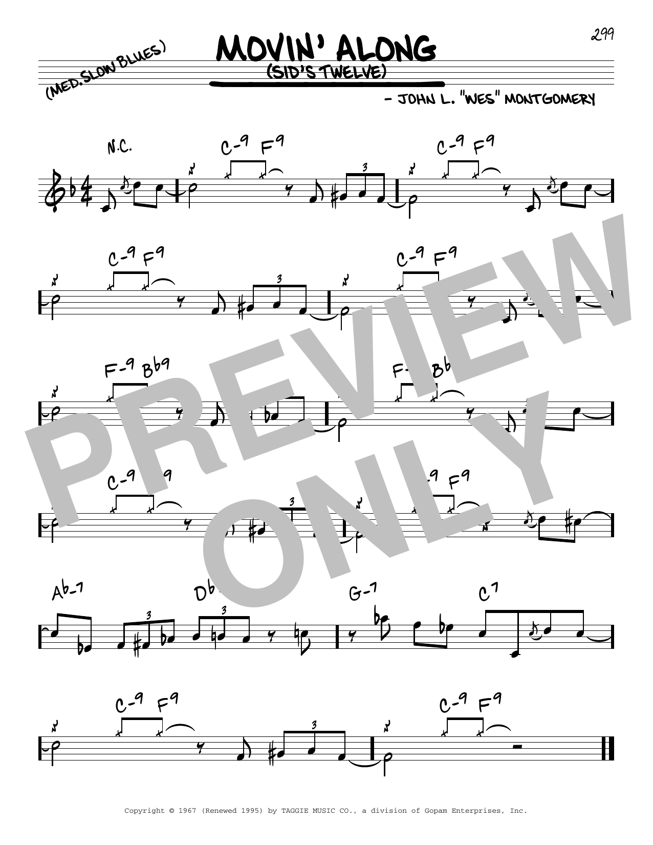 Movin' Along (Sid's Twelve) (Real Book  Melody & Chords  Bb Instruments) von Wes Montgomery