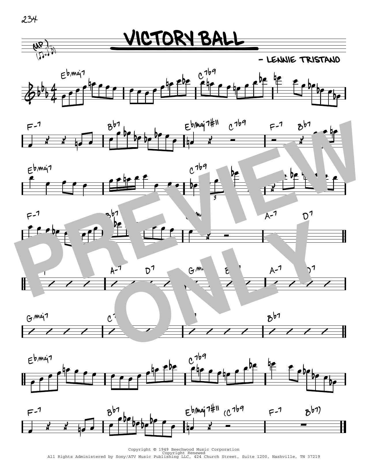 Victory Ball (Real Book  Melody & Chords) von Lennie Tristano