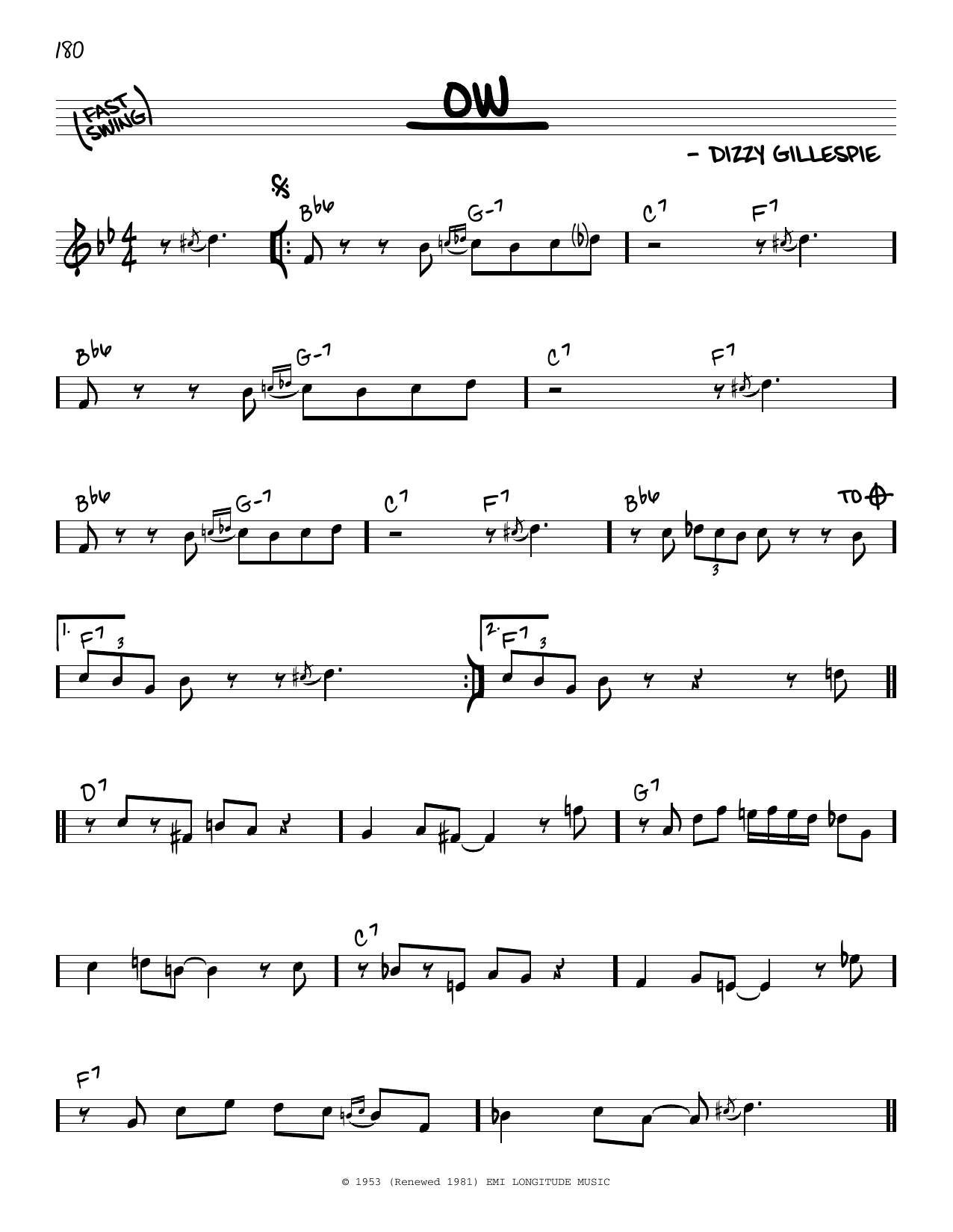 Ow (Real Book  Melody & Chords) von Dizzy Gillespie