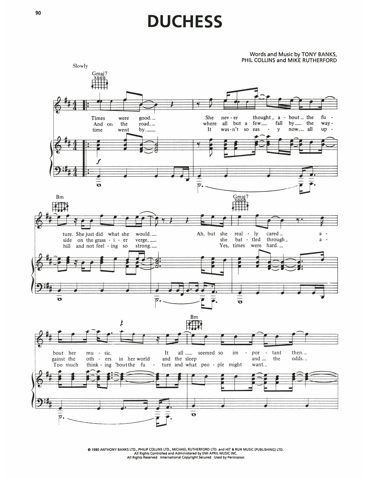 Duchess (Piano, Vocal & Guitar Chords (Right-Hand Melody)) von Genesis