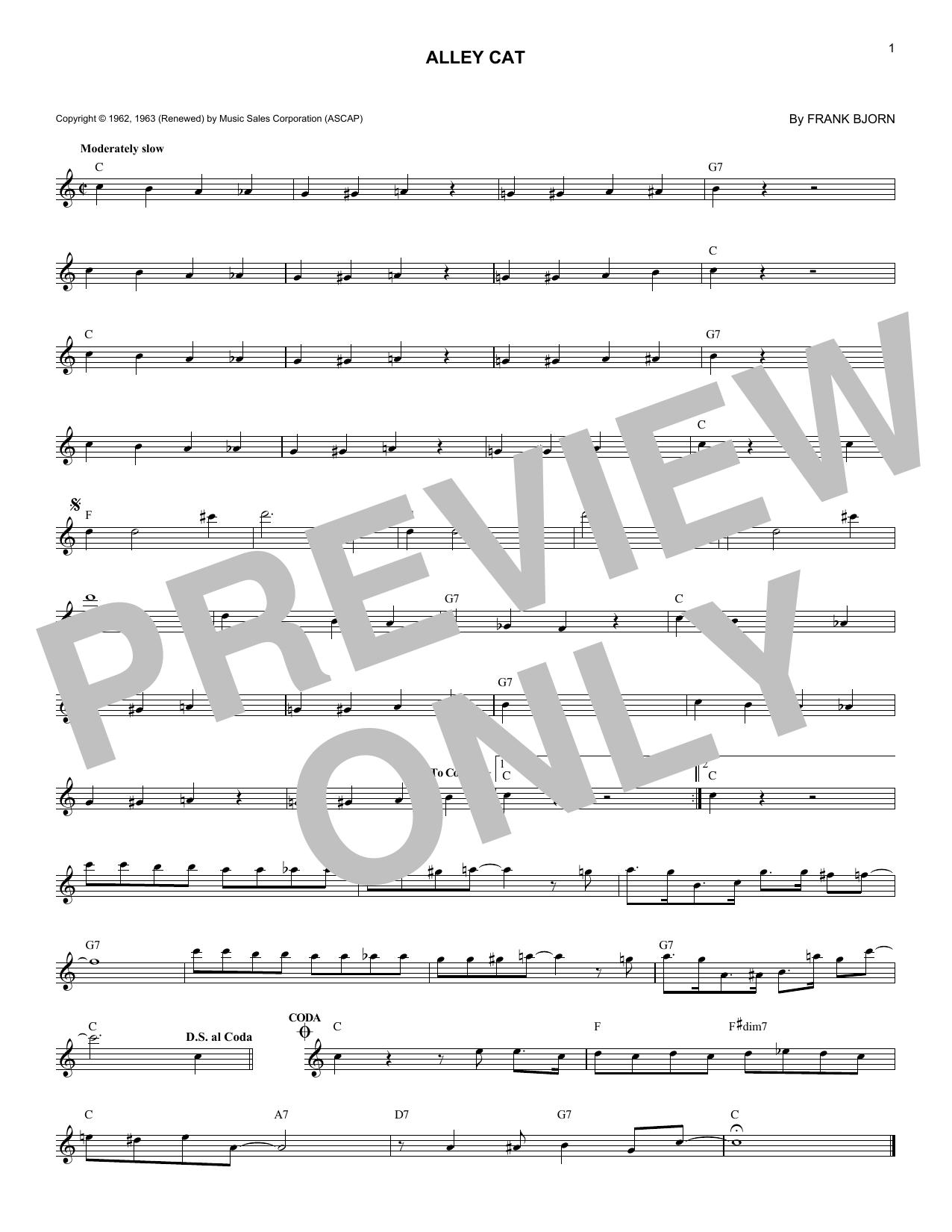 Alley Cat (Lead Sheet / Fake Book) von Bent Fabric