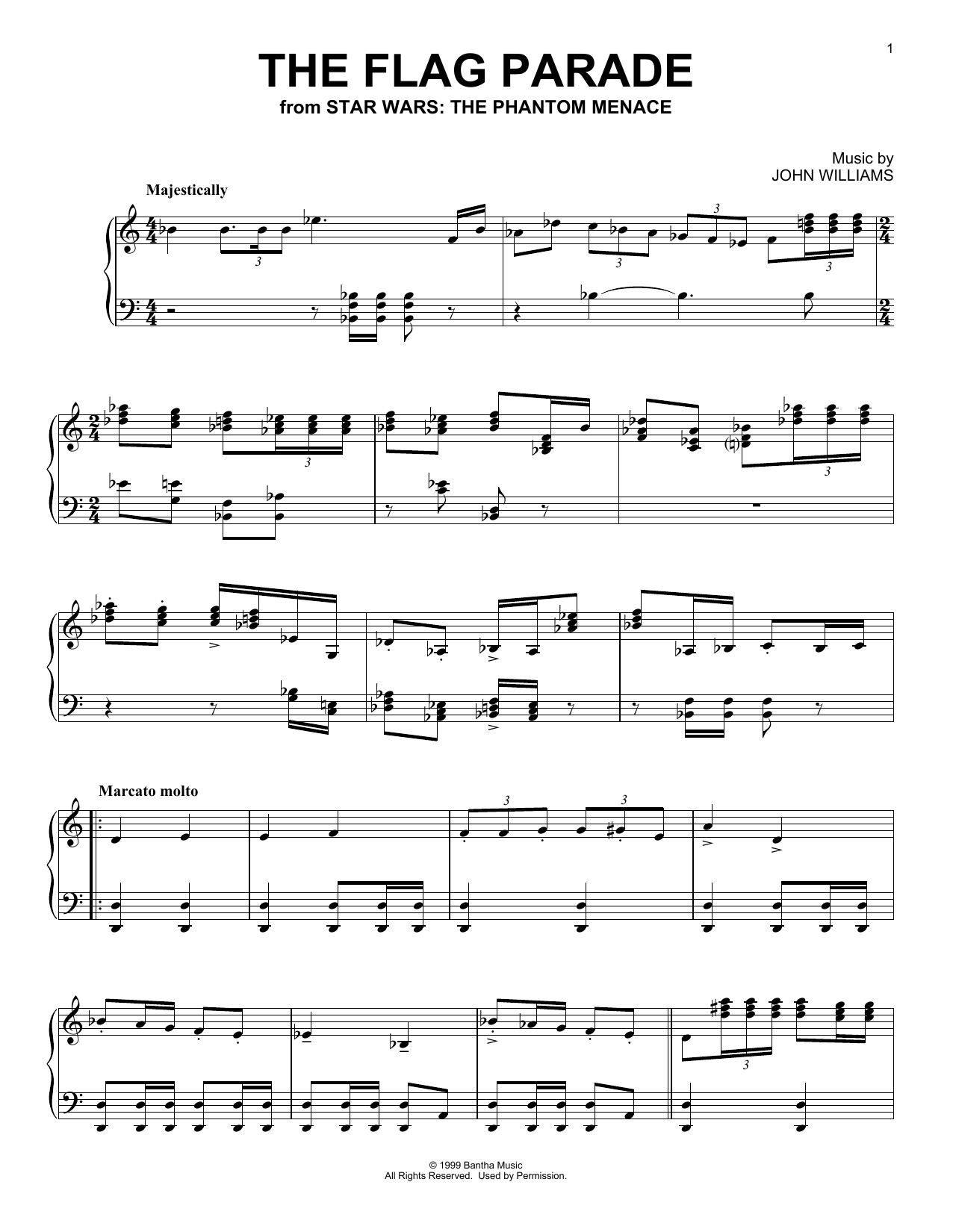 The Flag Parade (from Star Wars: The Phantom Menace) (Piano Solo) von John Williams