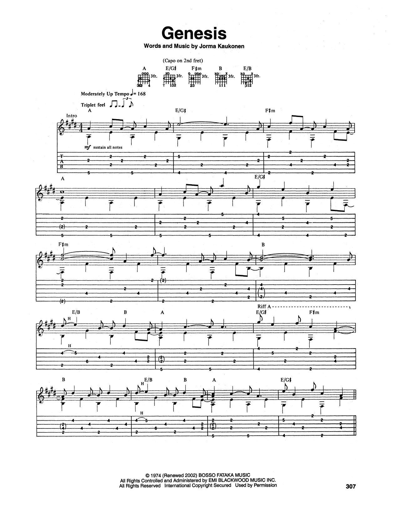 Genesis (Guitar Tab) von Jorma Kaukonen