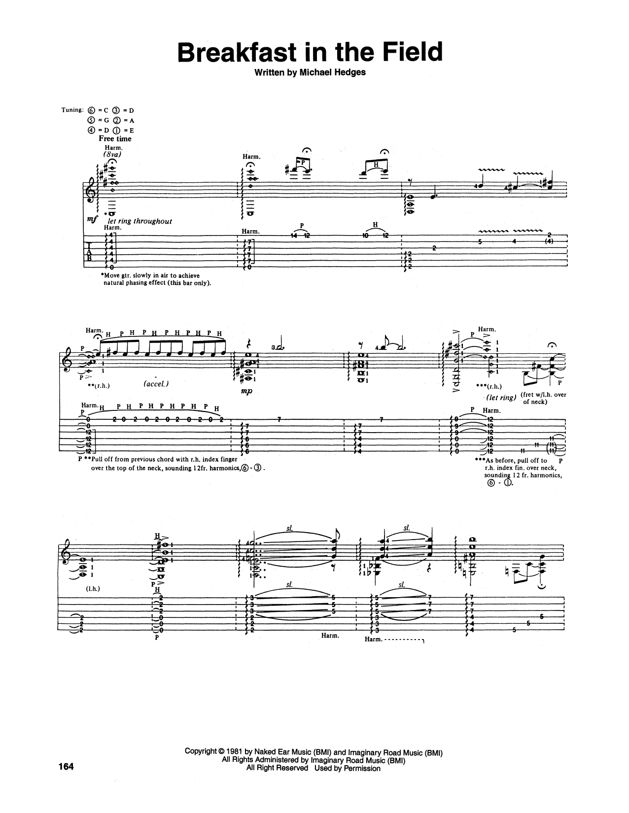 Breakfast In The Field (Guitar Tab) von Michael Hedges