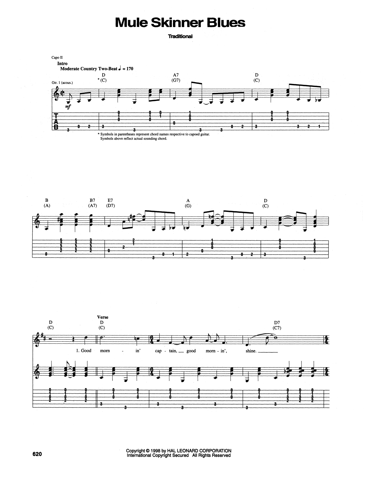 Mule Skinner Blues (Guitar Tab) von Jimmie Rodgers