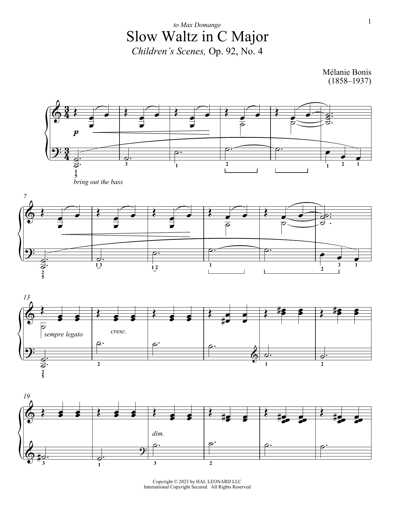 Slow Waltz (Piano Solo) von Melanis Bonis