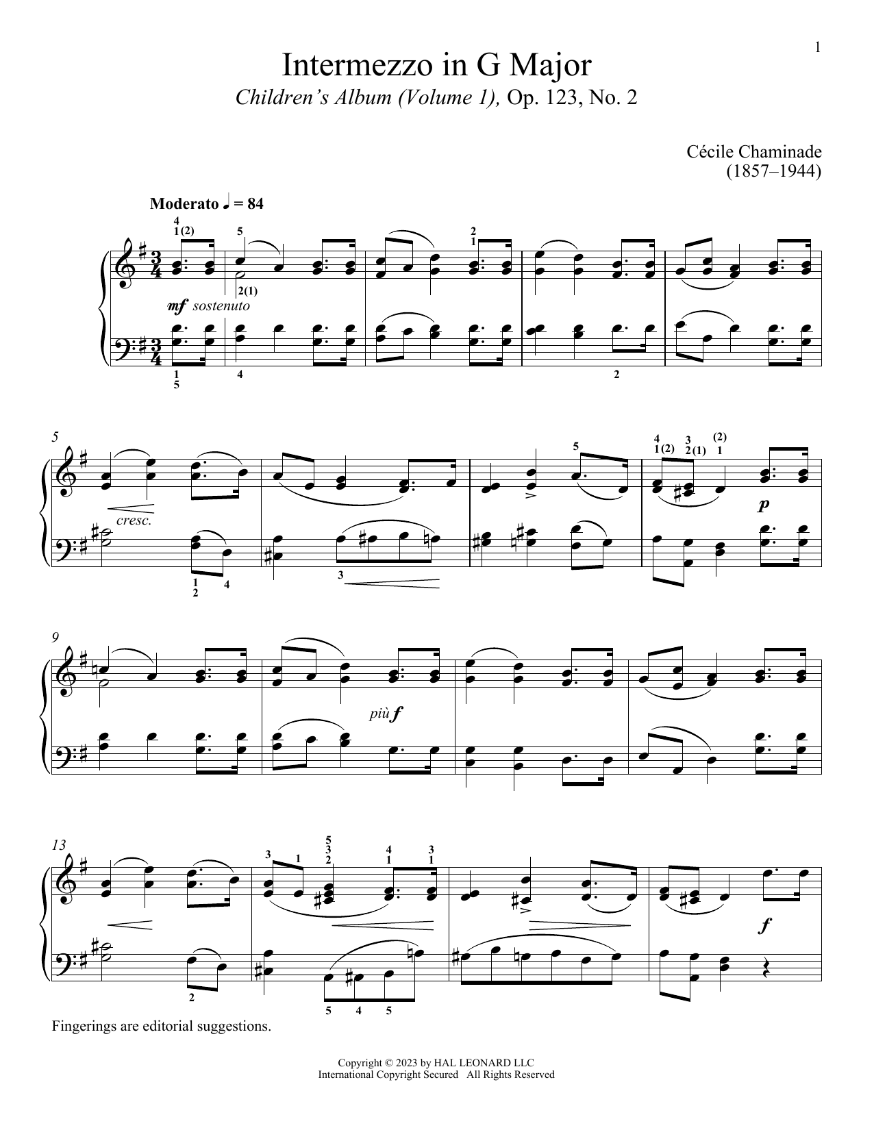 Intermezzo (Piano Solo) von Cecile Chaminade