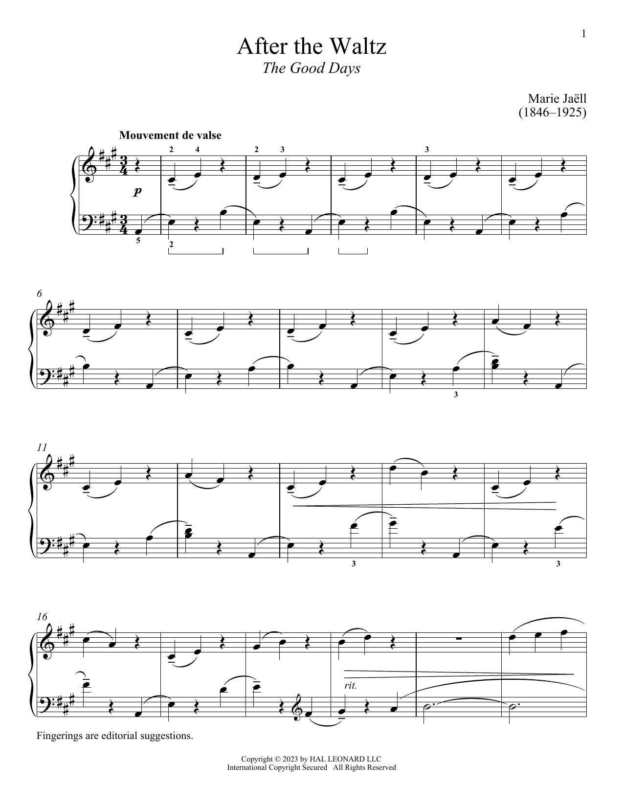 After the Waltz (Piano Solo) von Marie Jaell