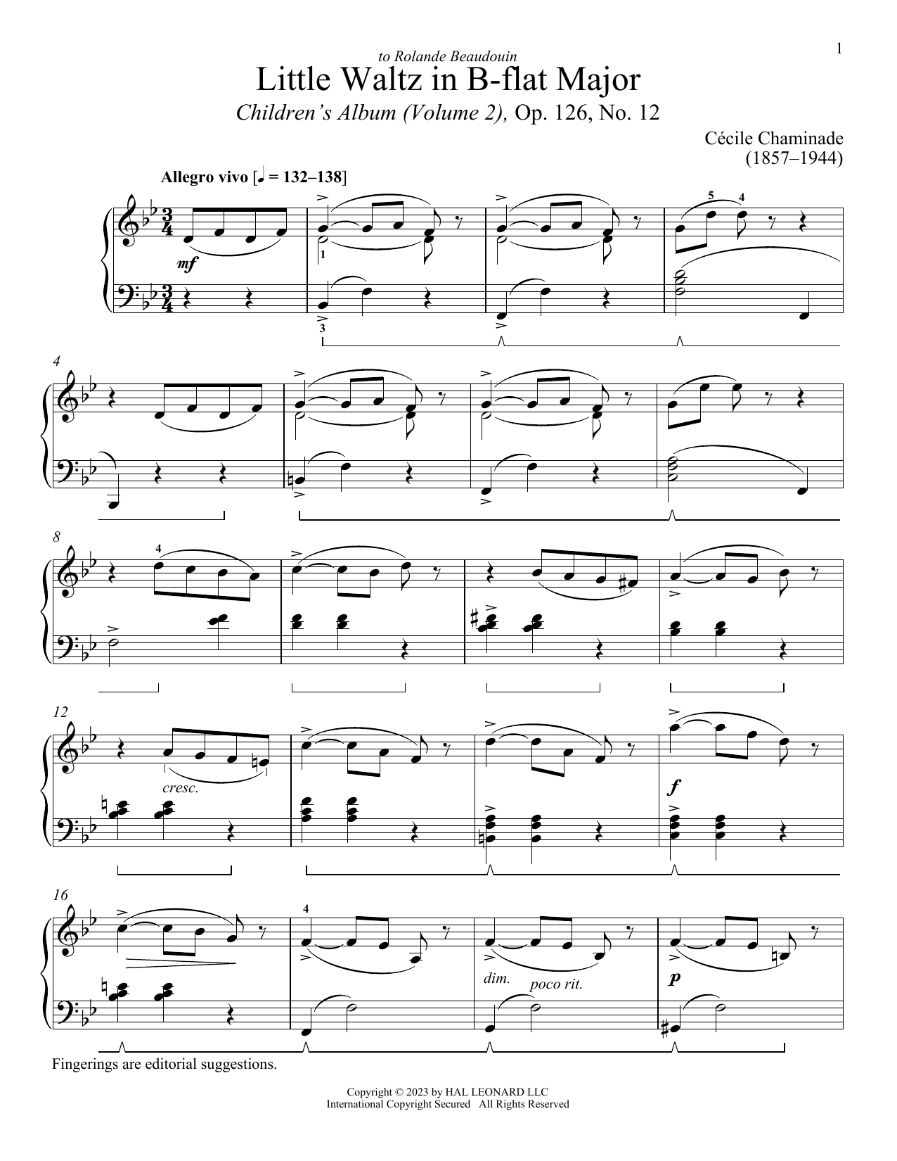 Little Waltz (Piano Solo) von Cecile Chaminade