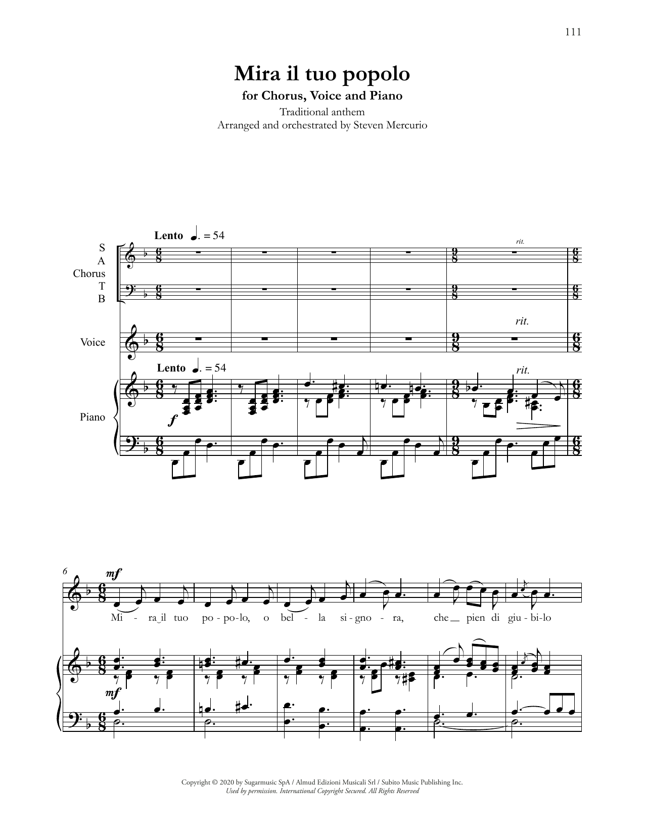 Mira il tuo popolo (arr. Steven Mercurio) (SATB Choir) von Andrea Bocelli