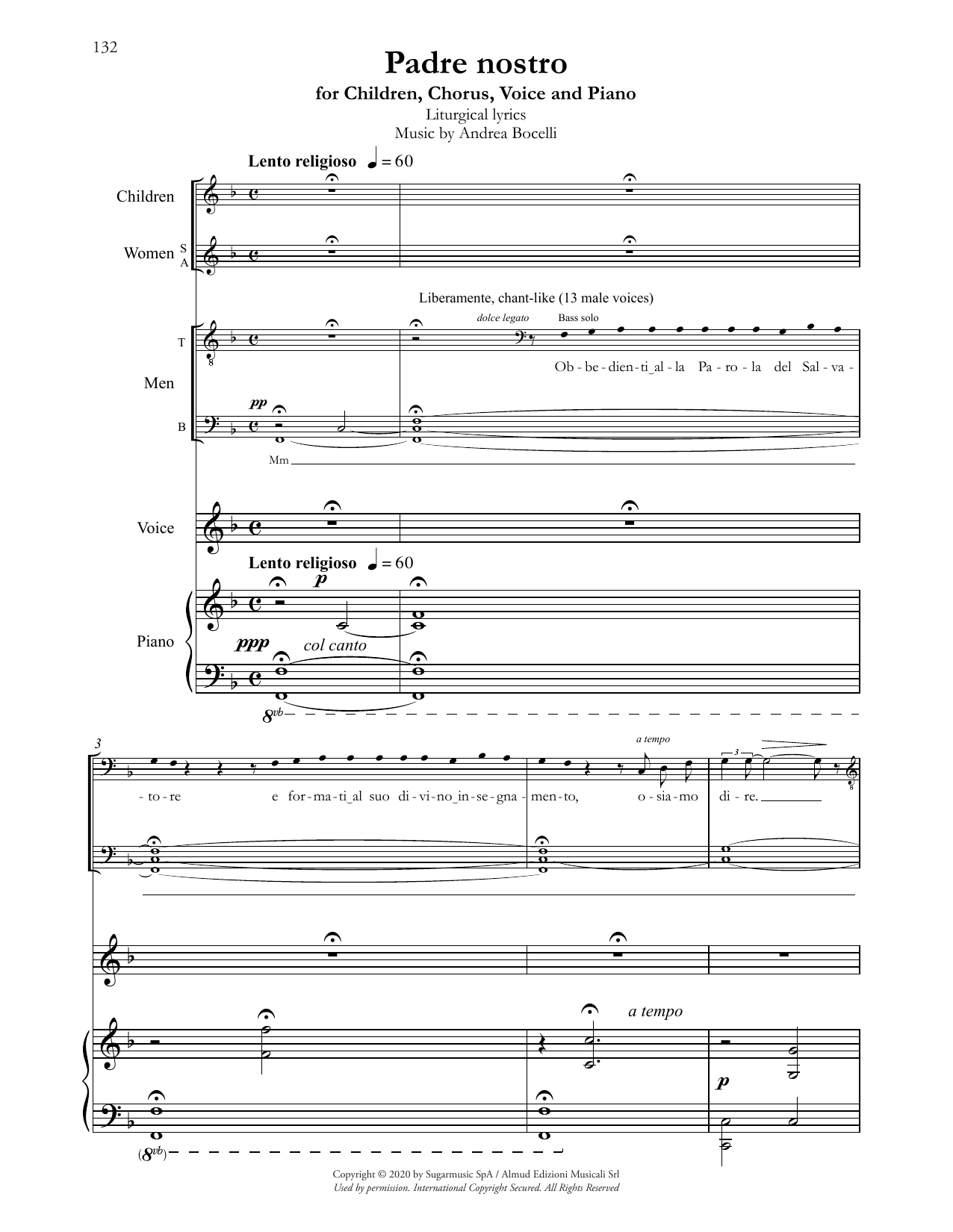 Padre nostro (SATB Choir) von Andrea Bocelli