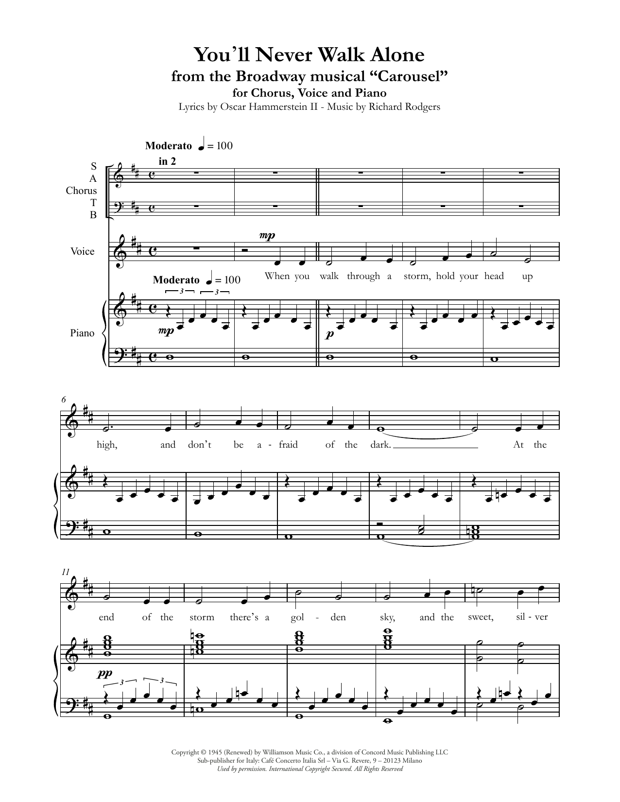 You'll Never Walk Alone (from Carousel) (SATB Choir) von Andrea Bocelli