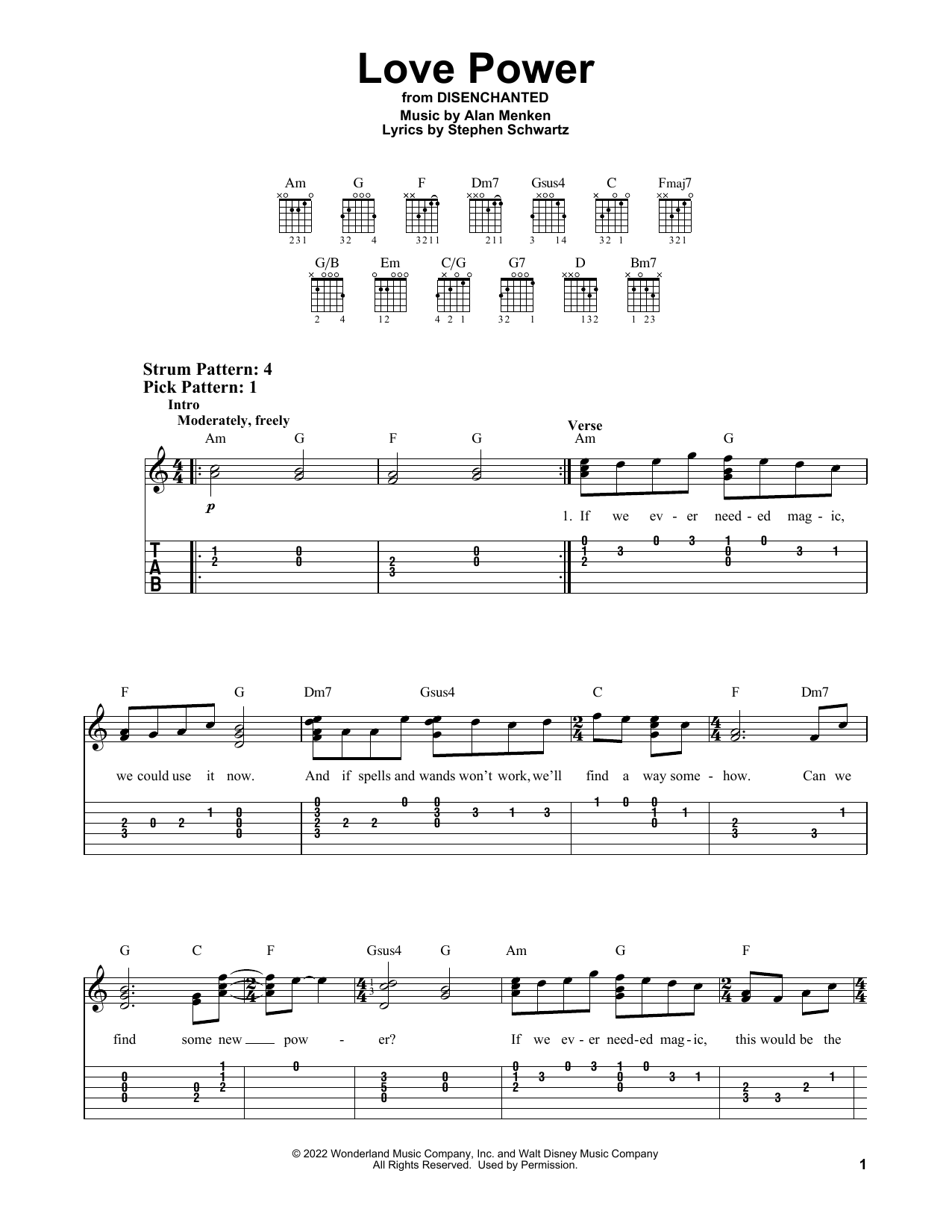 Love Power (from Disenchanted) (Easy Guitar Tab) von Idina Menzel