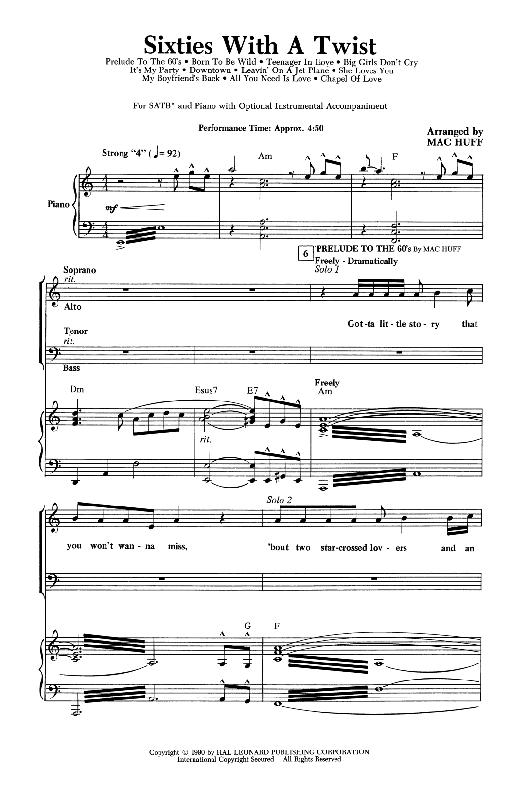 Sixties With A Twist (Medley) (SATB Choir) von Mac Huff
