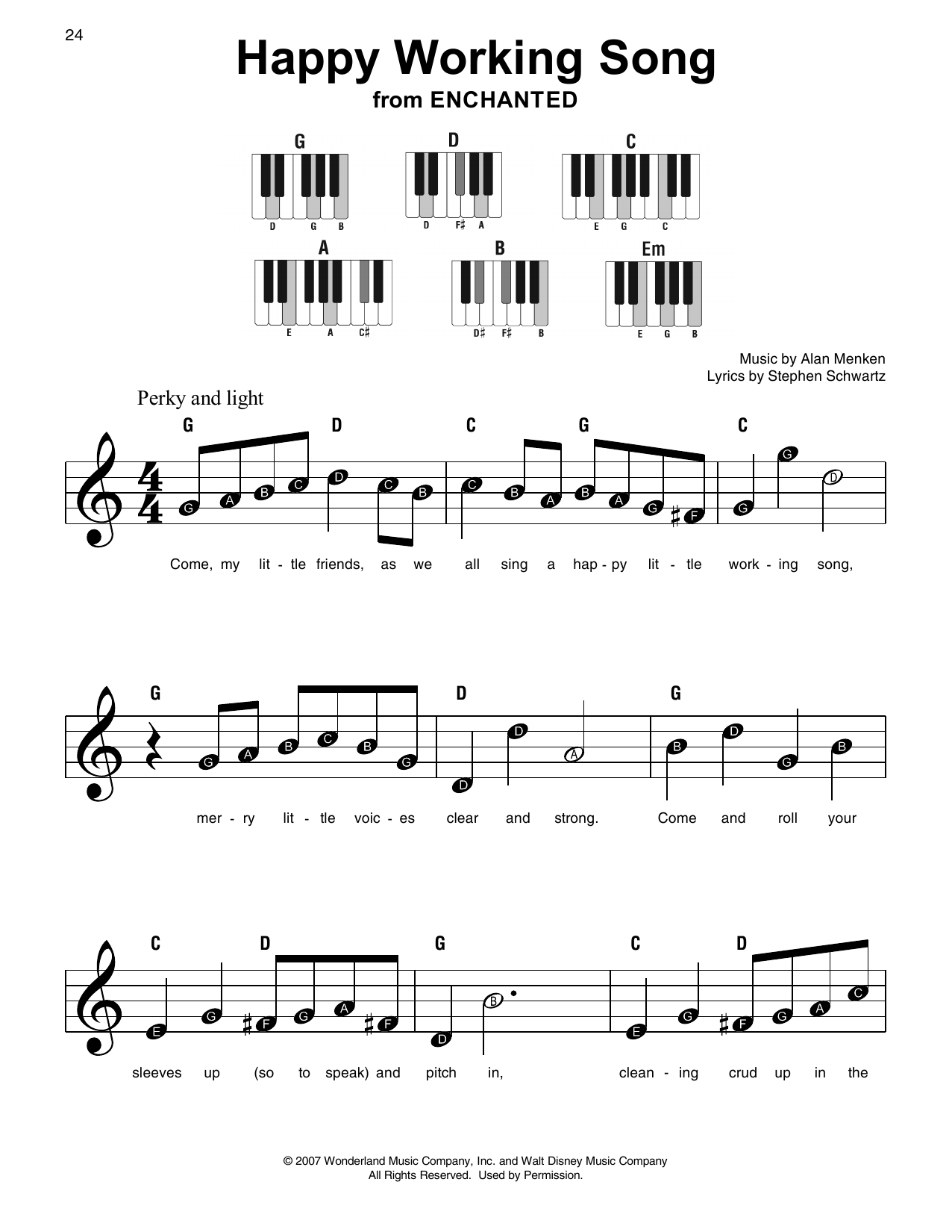 Happy Working Song (from Enchanted) (Super Easy Piano) von Amy Adams