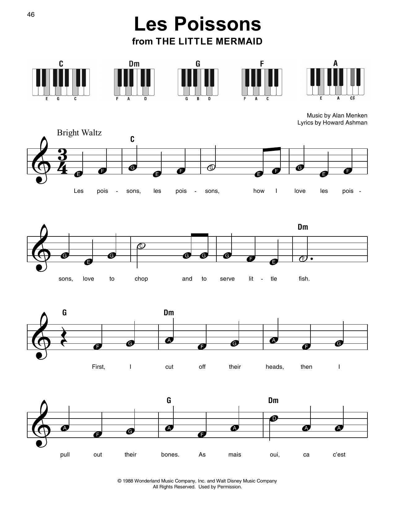 Les Poissons (from The Little Mermaid) (Super Easy Piano) von Alan Menken