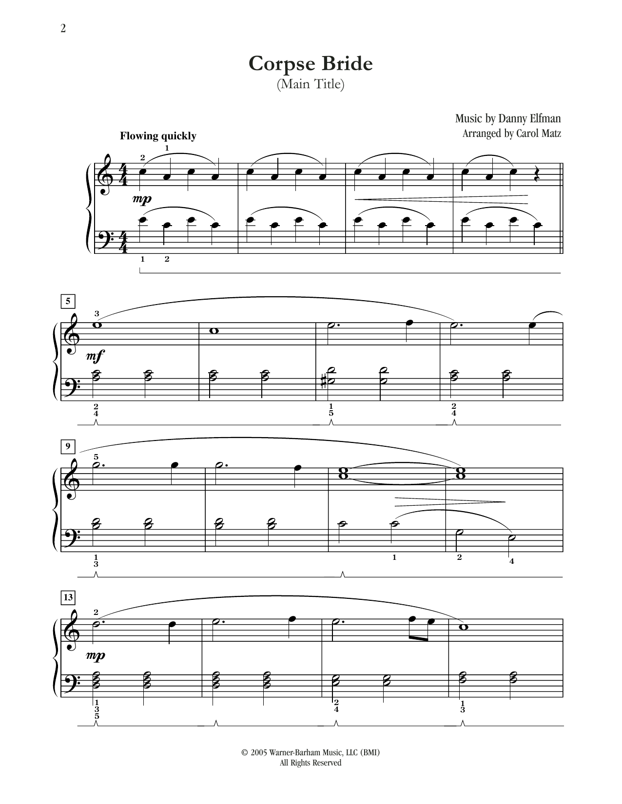 Corpse Bride (Main Title) (arr. Carol Matz) (Big Note Piano) von Danny Elfman