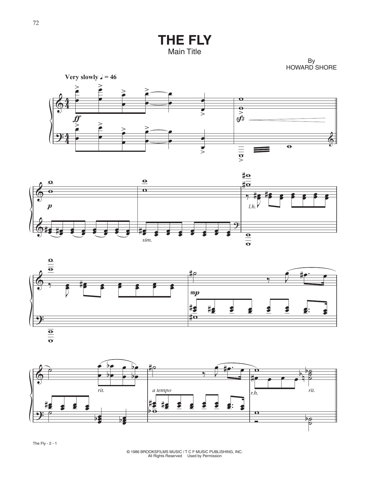 The Fly (Main Title) (Piano Solo) von Howard Shore