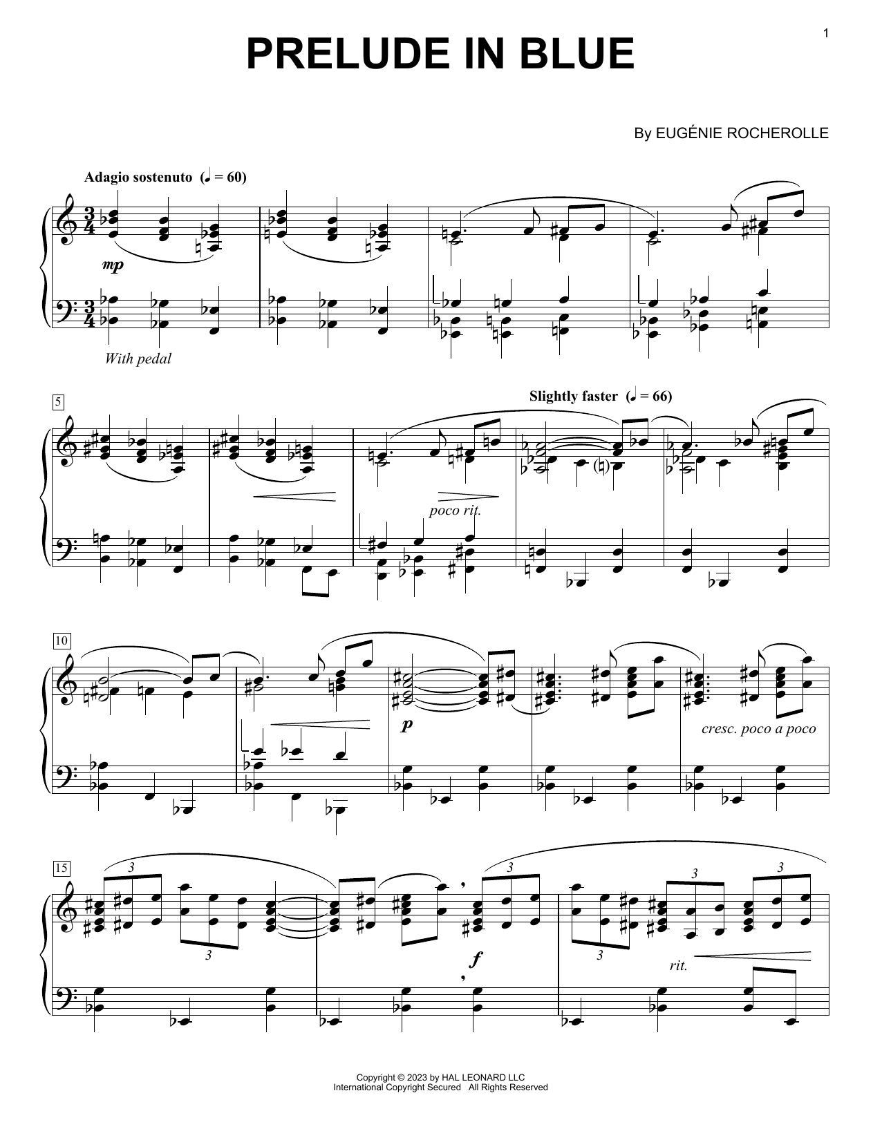 Prelude In Blue (Piano Solo) von Eugnie Rocherolle