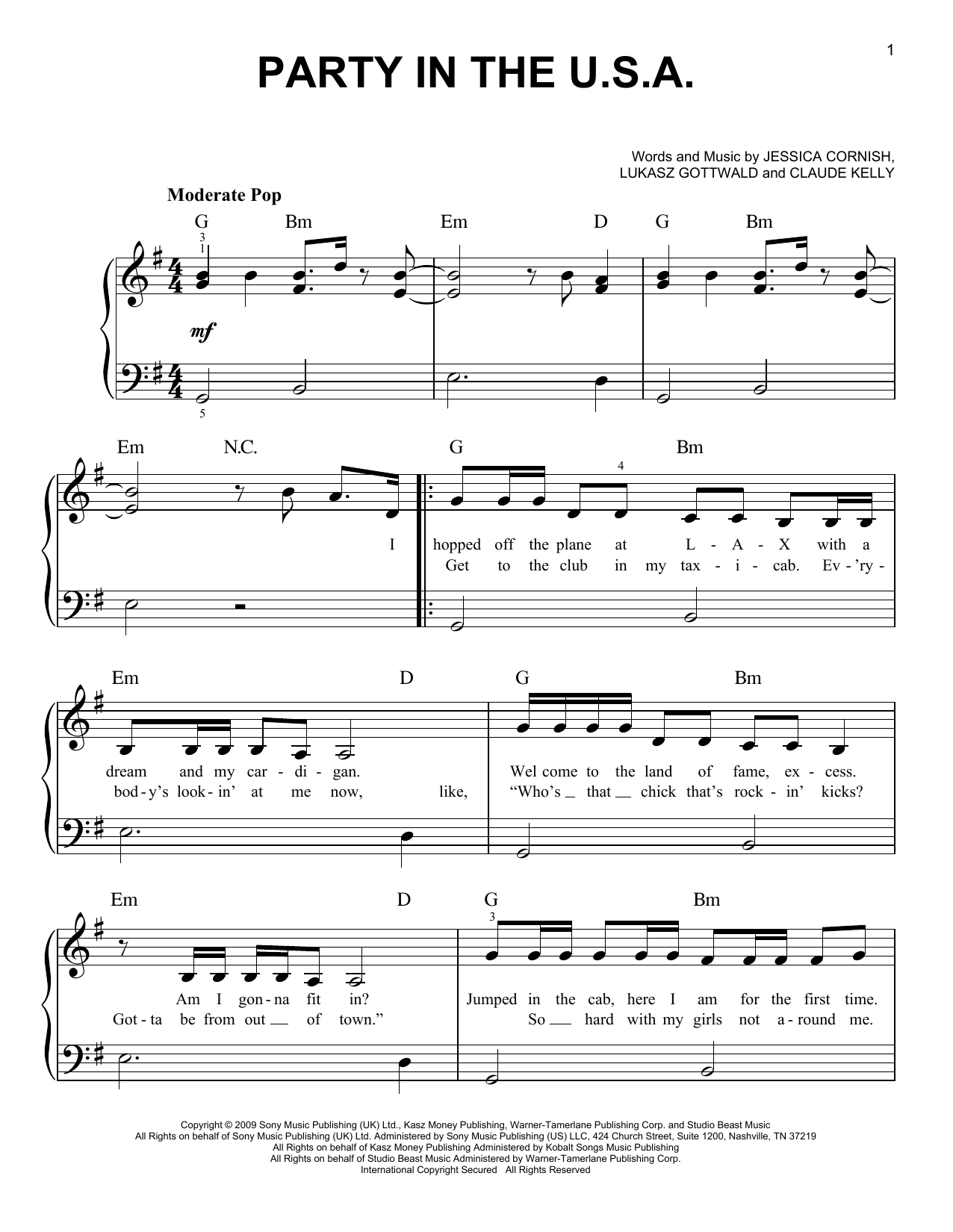 Party In The U.S.A. (Very Easy Piano) von Miley Cyrus