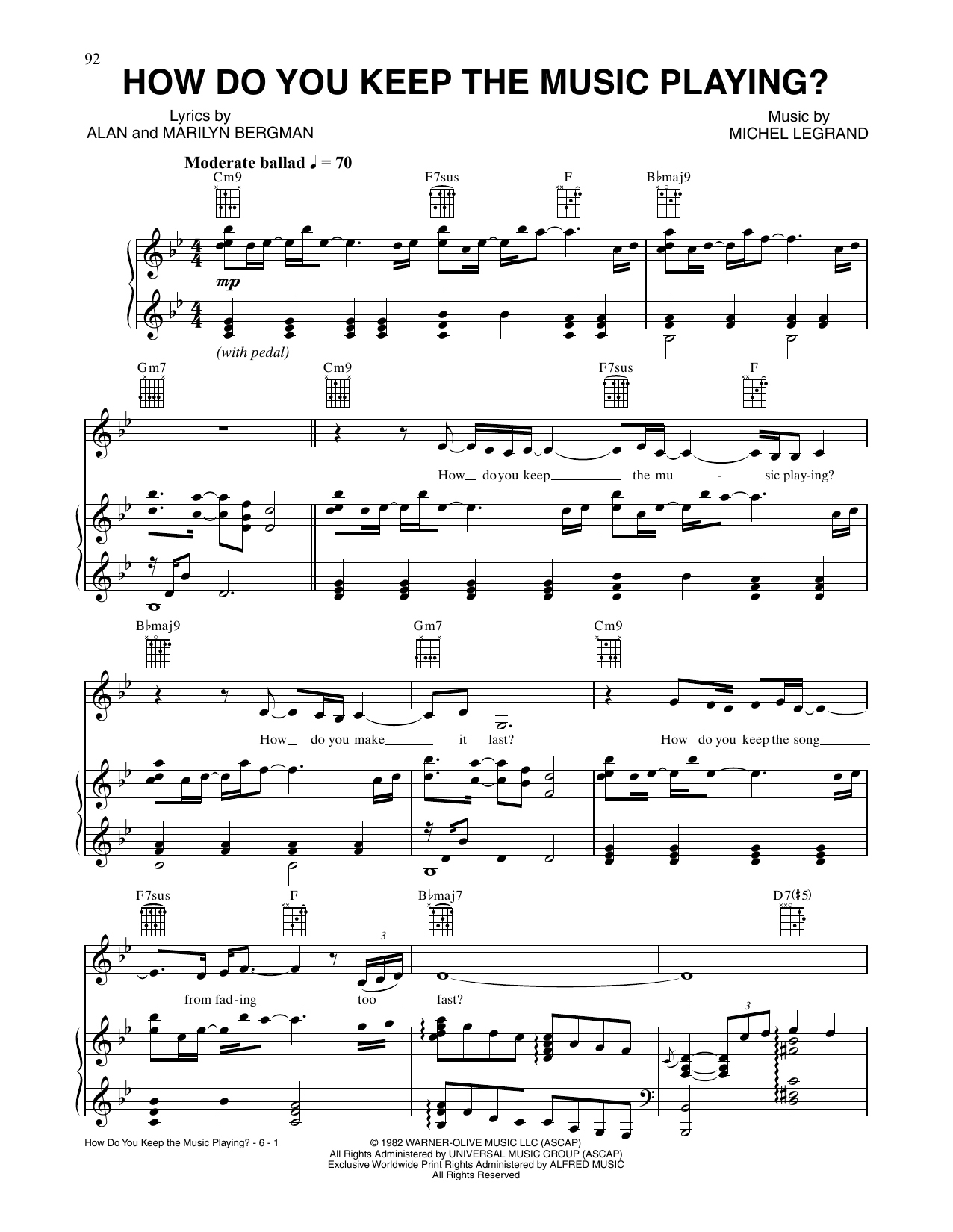 How Do You Keep The Music Playing? (Piano, Vocal & Guitar Chords (Right-Hand Melody)) von Tony Bennett and Aretha Franklin