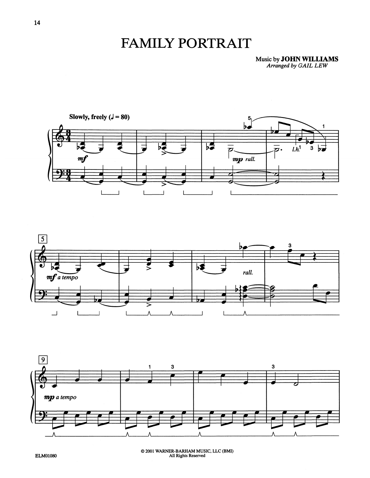 Family Portrait (from Harry Potter) (arr. Gail Lew) (Easy Piano) von John Williams