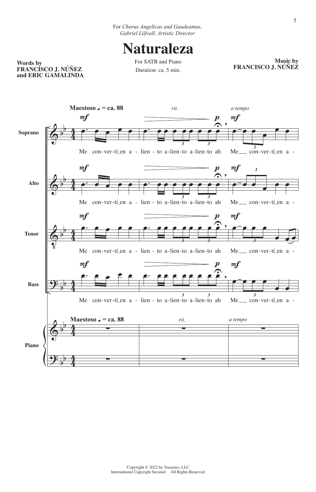 Naturaleza (SATB Choir) von Francisco J. Nez