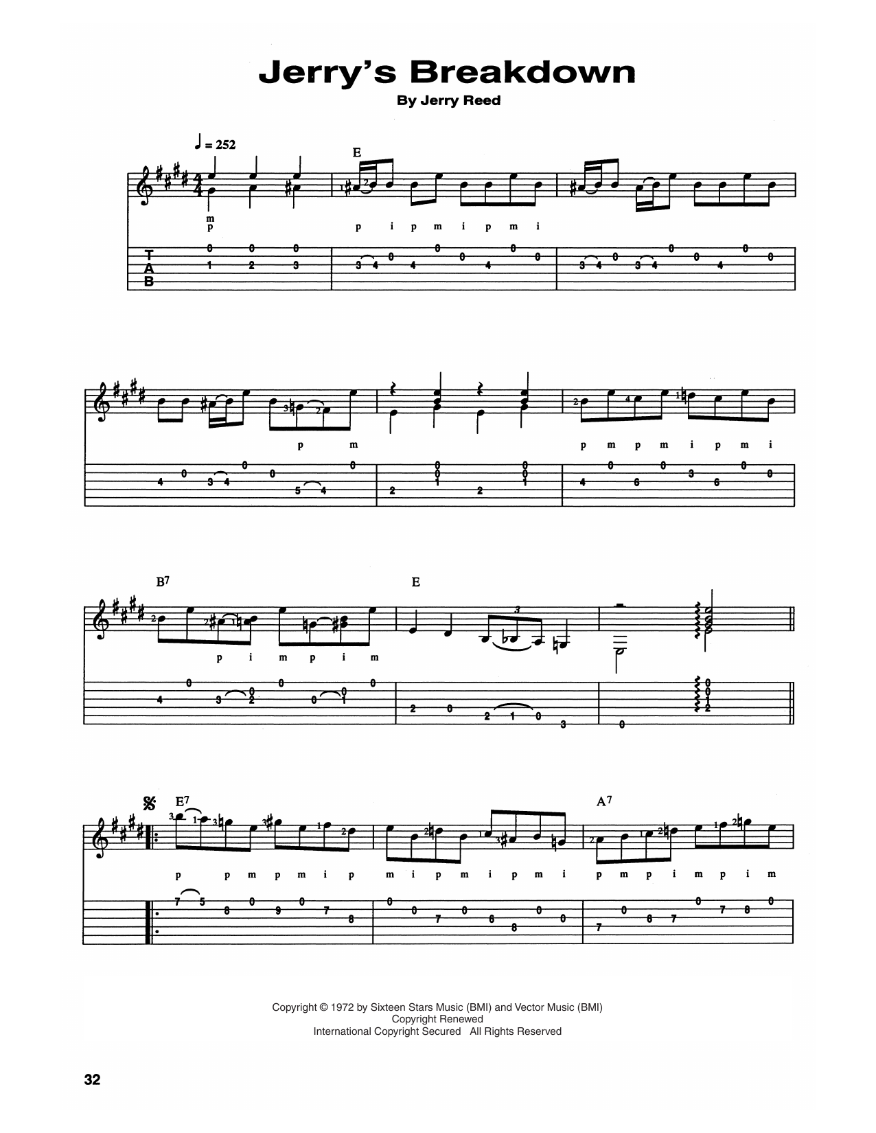 Jerry's Breakdown (Guitar Tab) von Chet Atkins and Jerry Reed