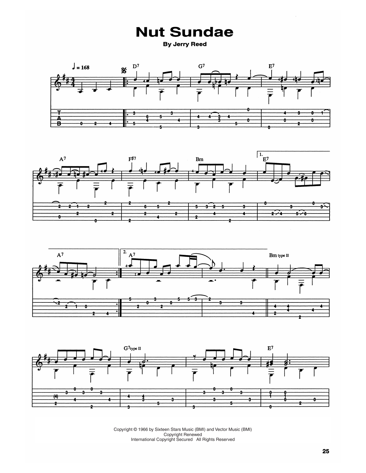 Nut Sundae (Guitar Tab) von Chet Atkins and Jerry Reed