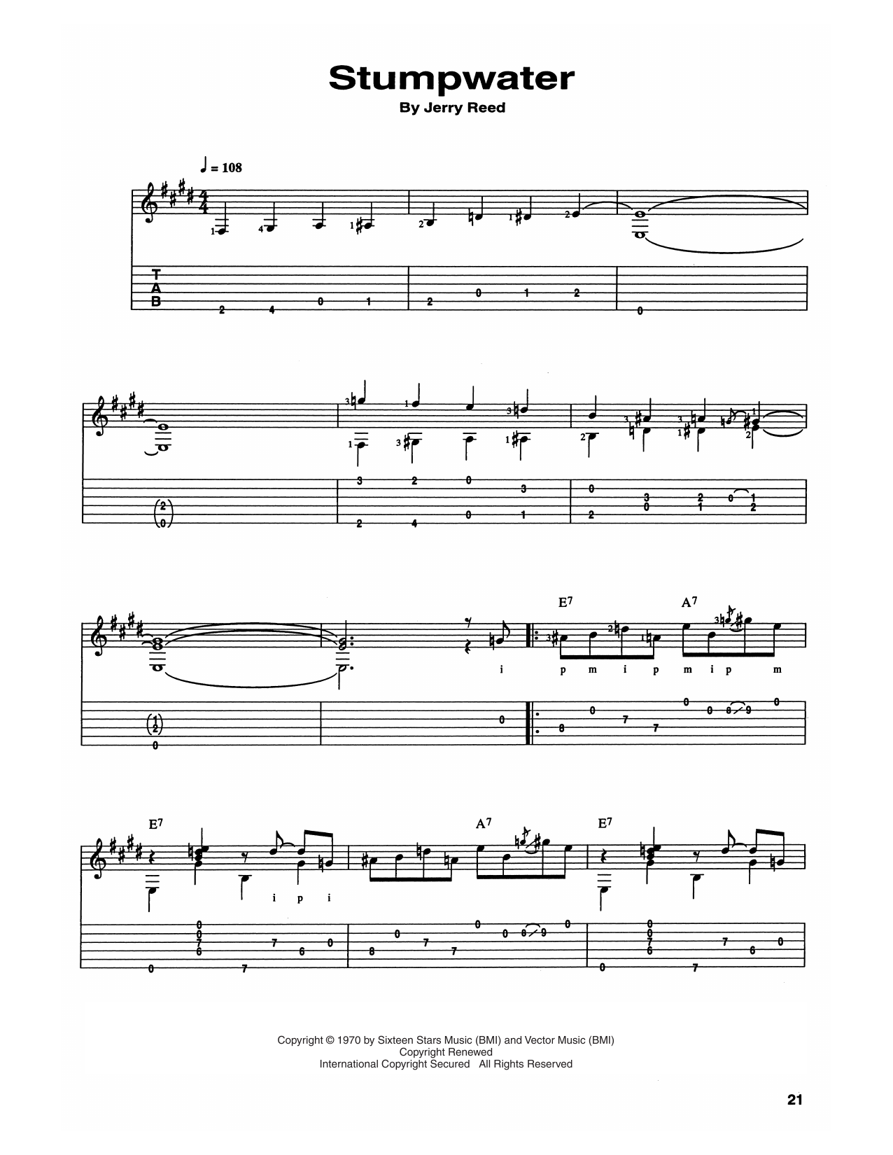 Stump Water (Guitar Tab) von Chet Atkins and Jerry Reed