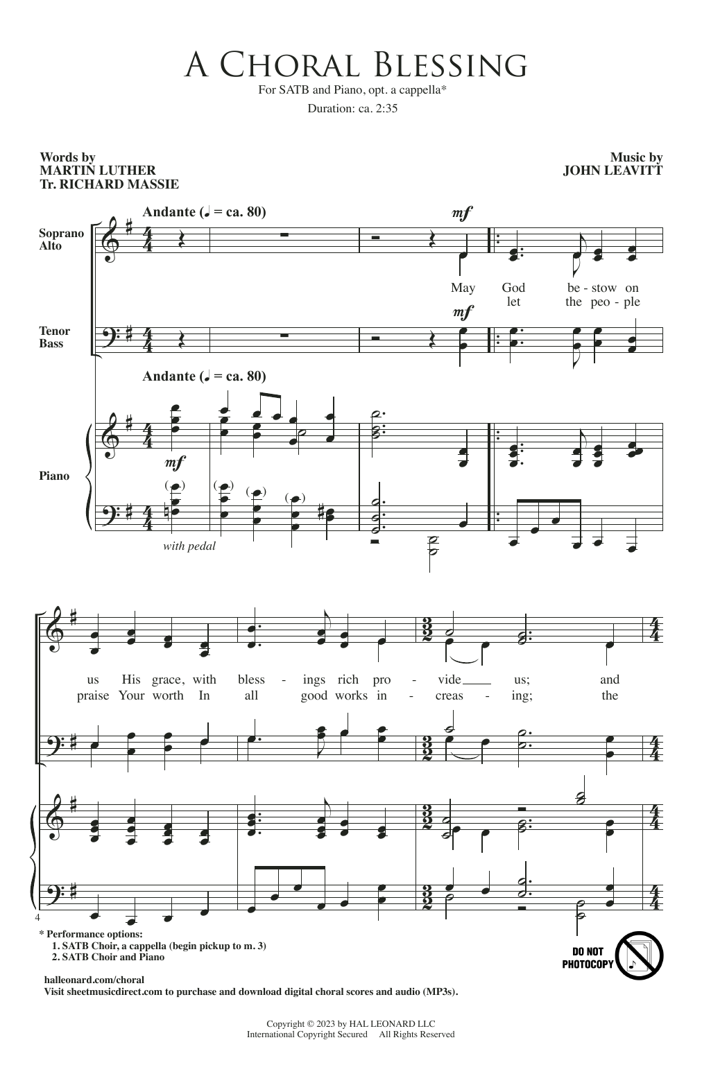 A Choral Blessing (SATB Choir) von John Leavitt