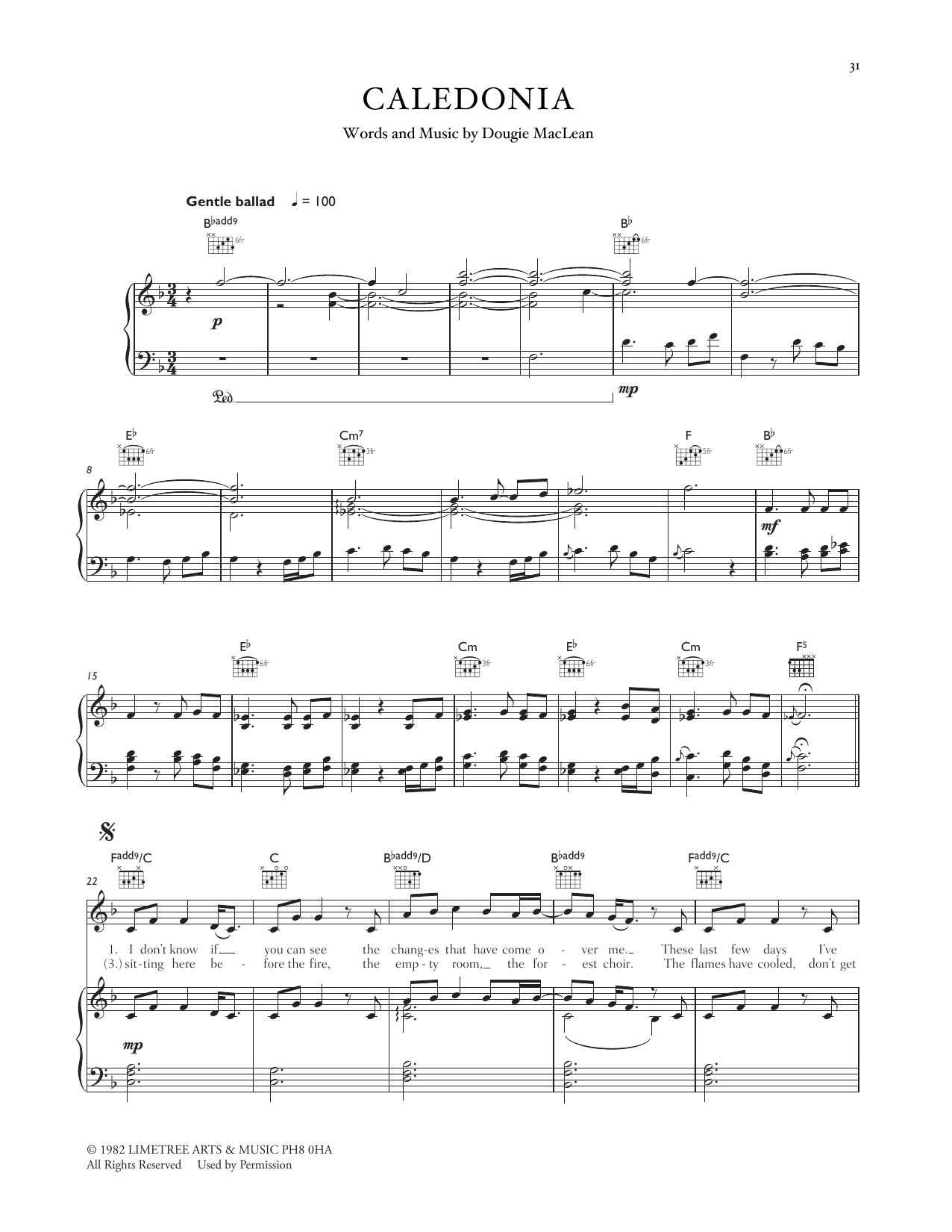 Caledonia (Piano, Vocal & Guitar Chords (Right-Hand Melody)) von Celtic Woman